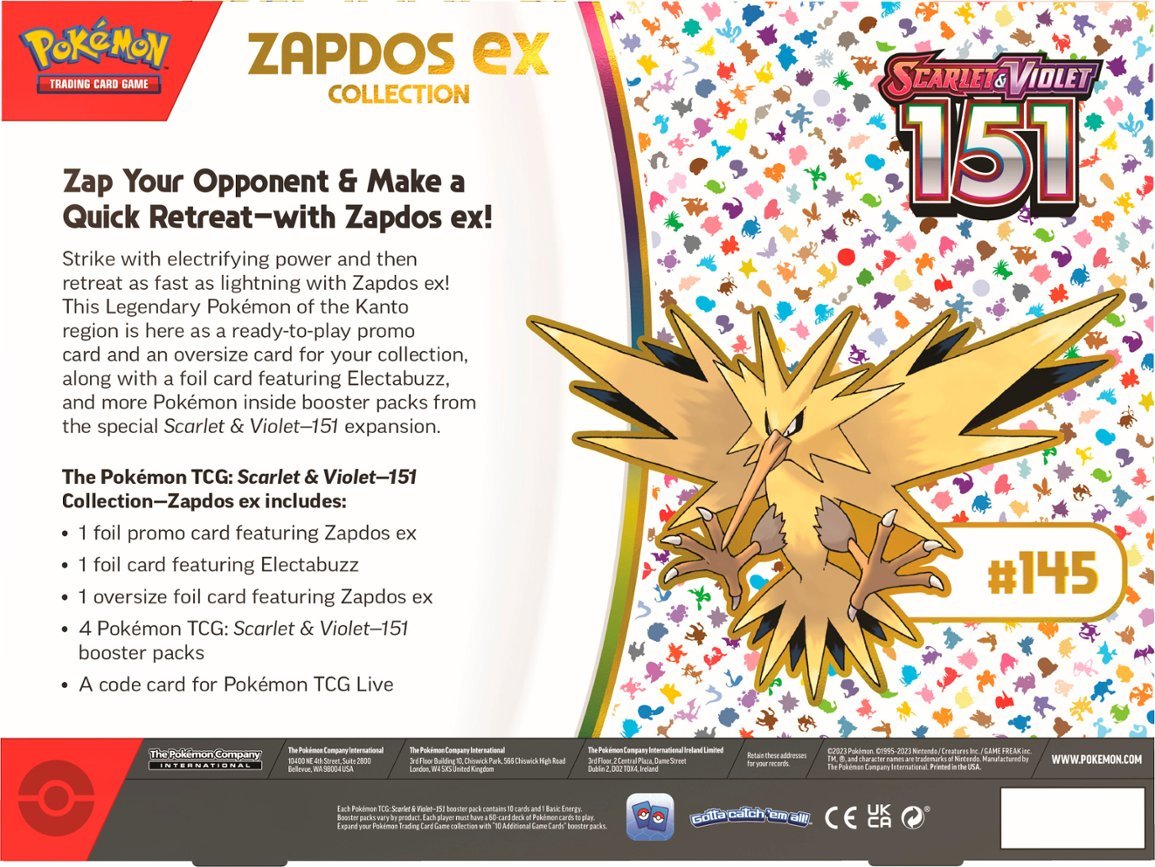 Pokemon: Scarlet & Violet 151 ex Box - Zapdos ex