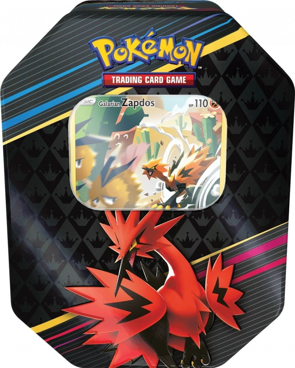 Pokemon: Sword & Shield Crown Zenith Galaraian Zapdos Tin (4x packs)